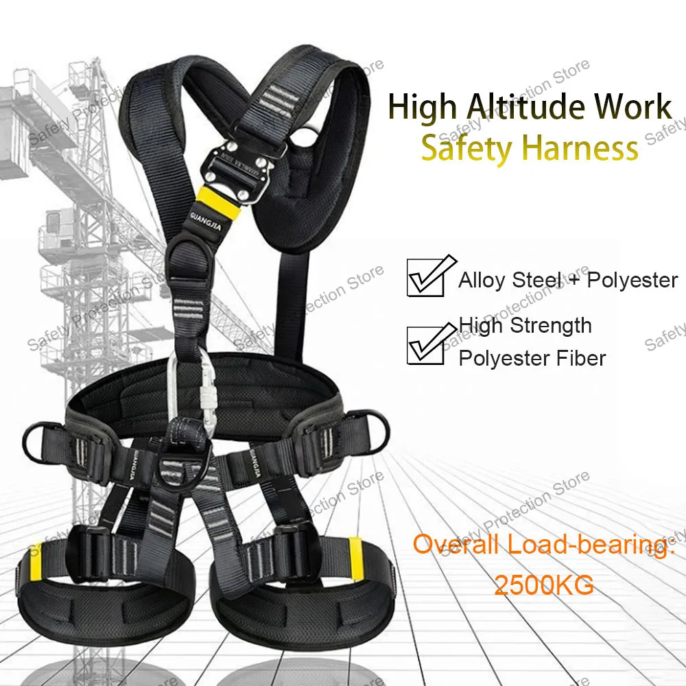 Five Point High-altitude Work Harness Full Body Safety Belt for Outdoor Rock Climbing Rescue Electrician Construction Equipment