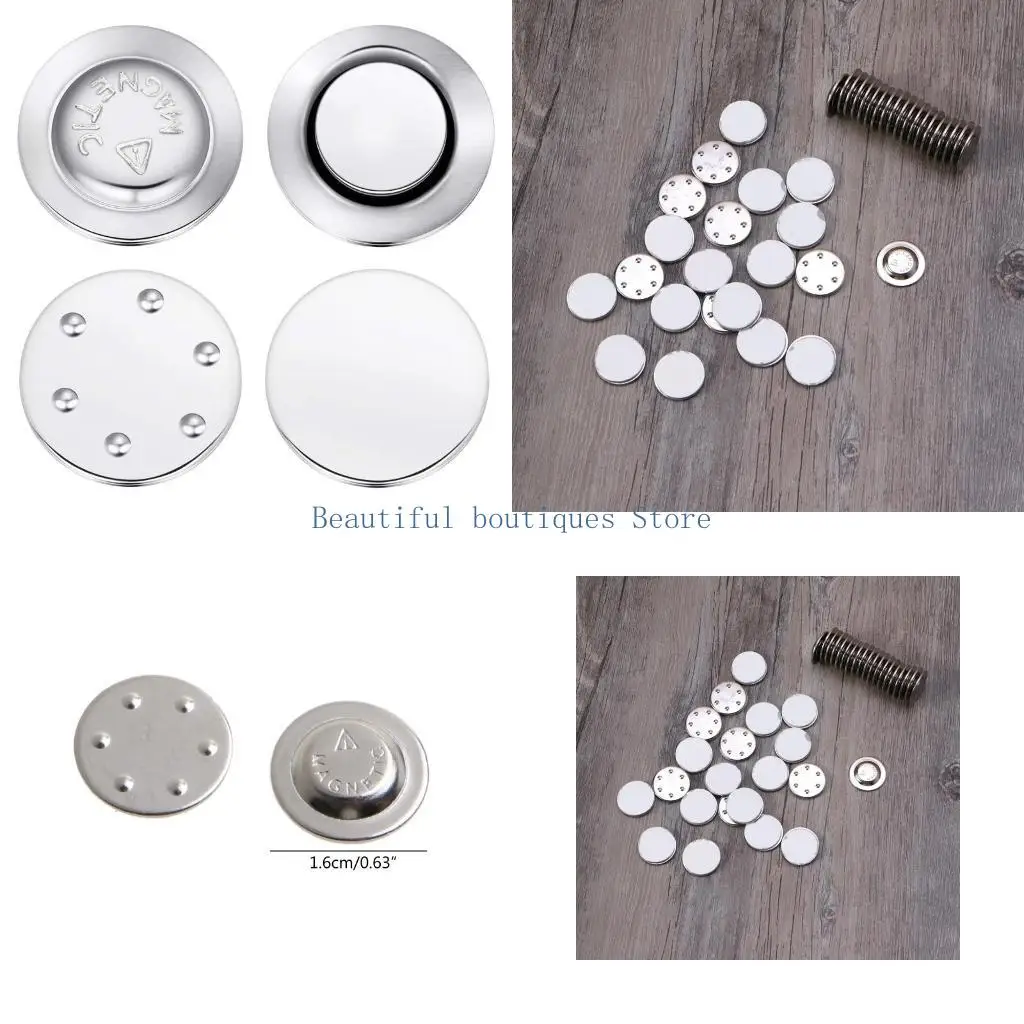U4LF 20 Pieces Magnetic Name Badge Holder Round Name Badge Magnet Adhesive Name Tag Holder ID Badge Holder Magnet Tag