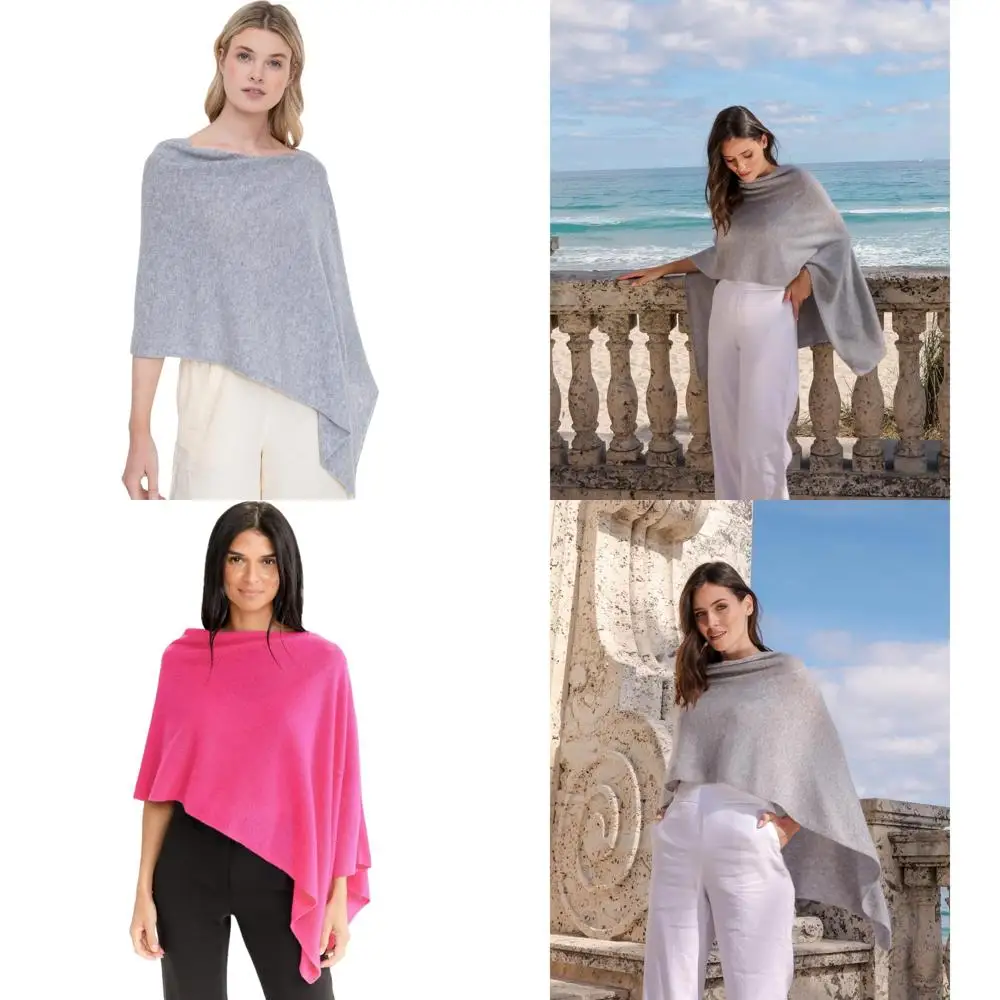 

Женский топпер-пончо из 100% кашемира с драпировкой - роскошная кашемировая накидка для элегантных мероприятий