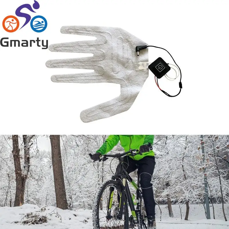 USB Heated Gloves Winter Warm Five-Finger Gloves Heating Pad Electric Heating Film Glove Heating Sheet for Fishing Hunting