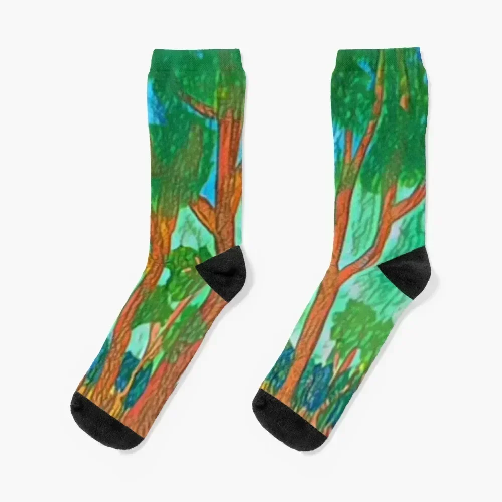 

Trees on the Sangamon Socks halloween man winter golf Women Socks Men's