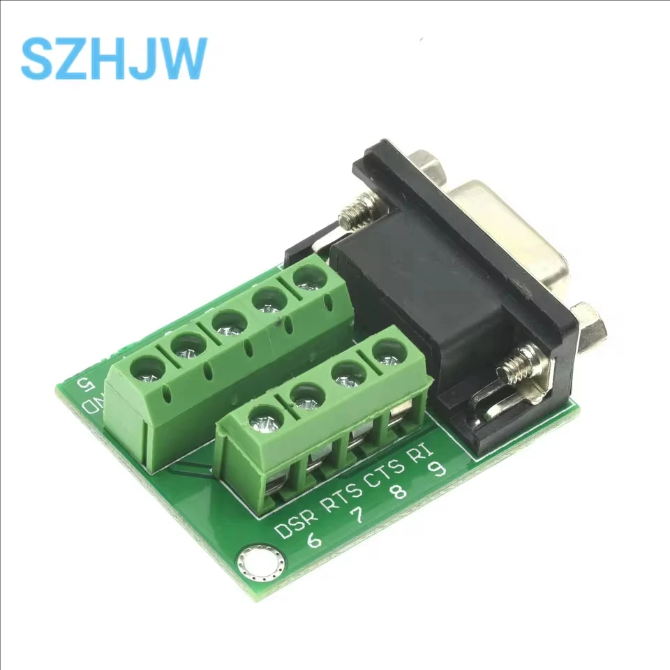 D-Sub 9pin Solderless Connectors DB9 RS232 Serial to Terminal Female Male Adapter Connector Breakout Board