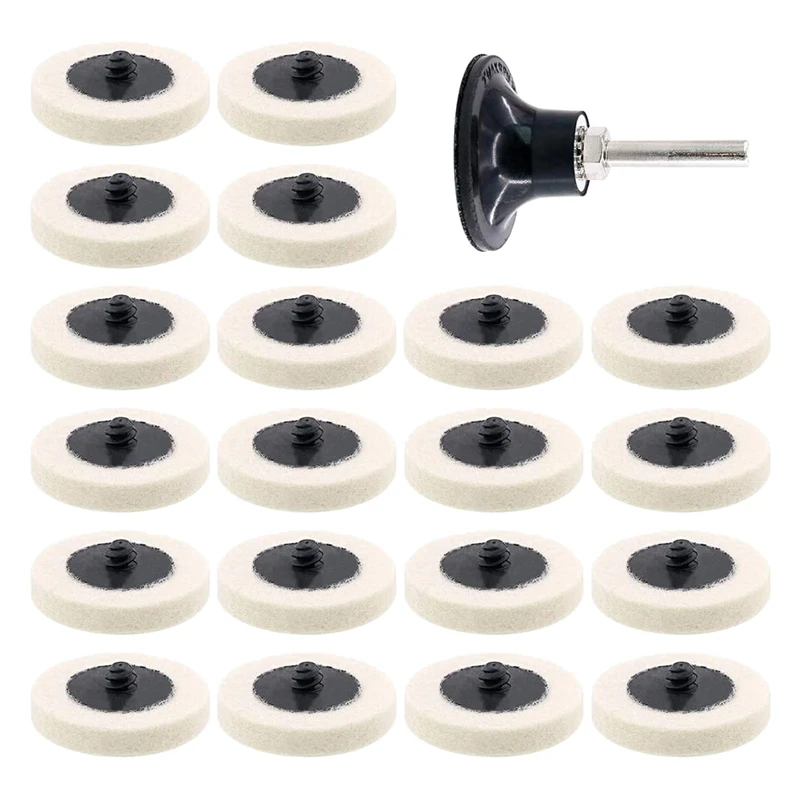 Hot 20Pcs 2 Inch Compressed Wool Fabric Disc With 3 Colors Polishing Compounds And 6Pcs 6 Inch Buffing Polishing Wheels