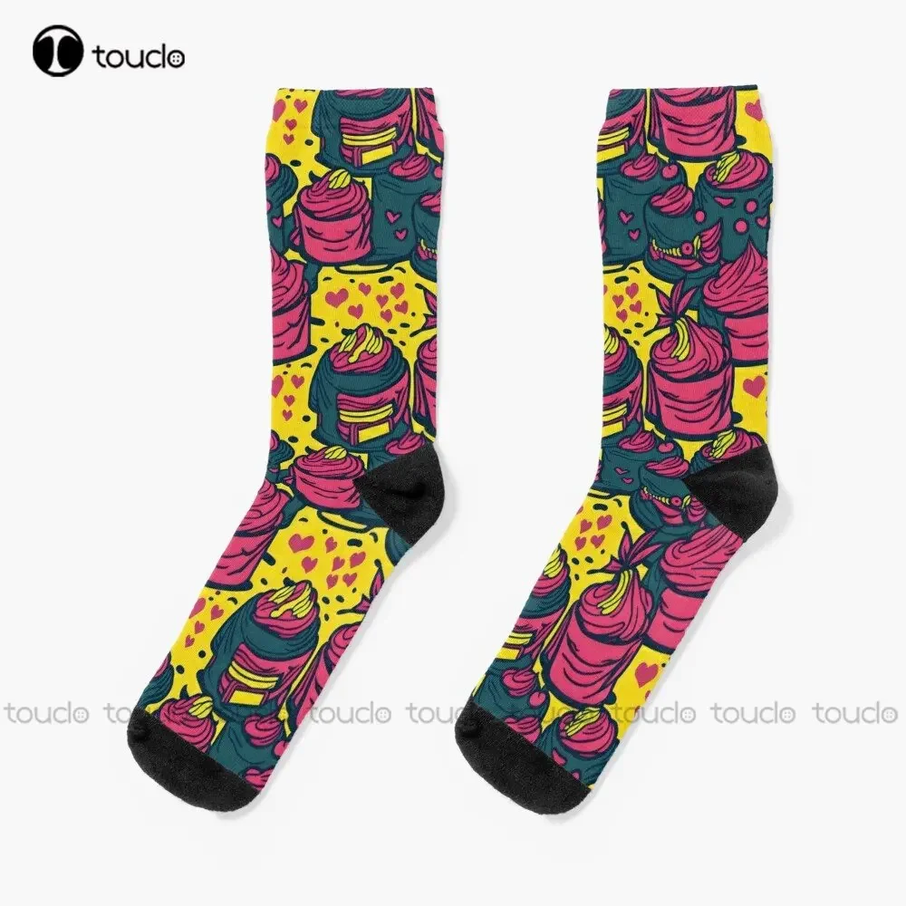 Pastel Abstract Art Socks Black Socks 360° Digital Printing Personalized Custom Unisex Adult Teen Youth Socks Custom Gift