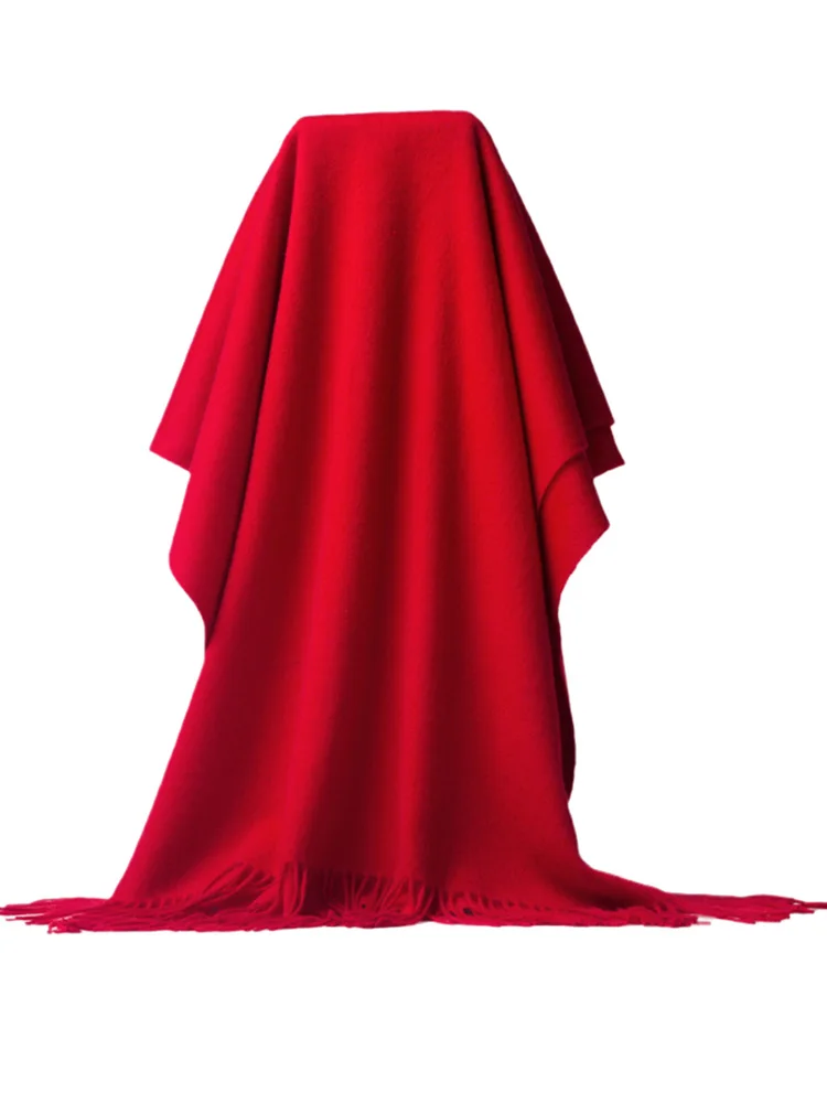 Echarpe-en-laine-de-cachemire-pur-pour-femme-rouge-automne-hiver-double-face-chaude-accessoire-de-mode-chale-polyvalent-style-coreen-70x200cm