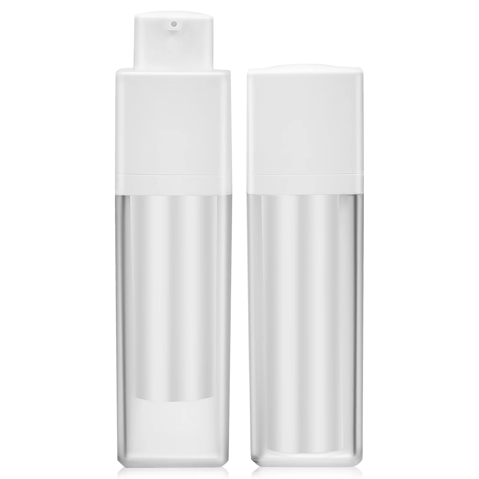 2 Pcs Airless Pump Bottles Frosted Travel Bottles Plastic Lotion Container Refillable Travel Bottles