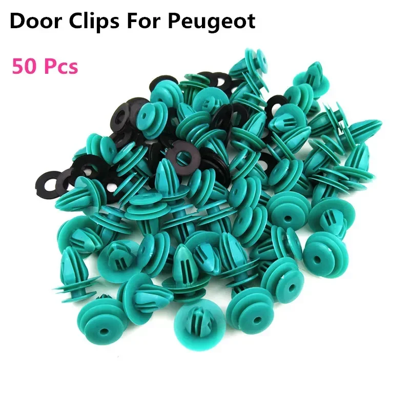 

50Pcs Green Nylon Retaining Clip For Peugeot Bumper Door Buckle car acesssories Auto Vehicle Retainer Fastener Rivet