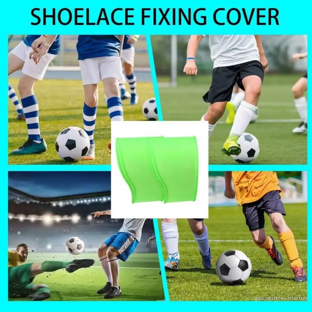 Faixas de renda de futebol de silicone treinamento de futebol capa fixa grampo capa de renda design de alta aderência anti-deslizamento cadarços cobre