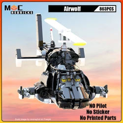 MOC Science Fictio TV Series Airwolf Helicopter 1:25 Scale Model Building Blocks Supercopter Technology Bricks Toys Xmas Gift