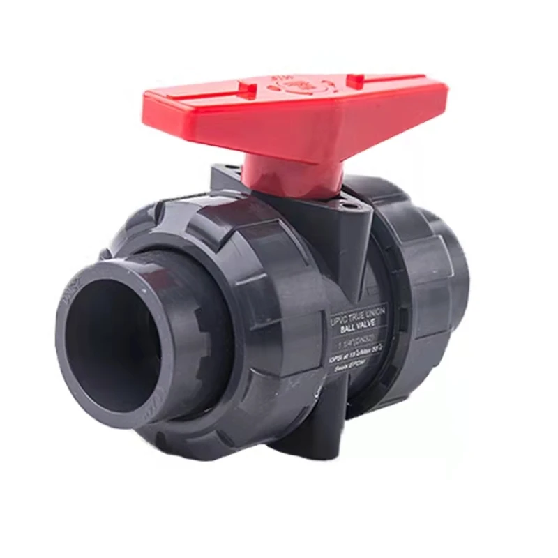 

Double live ball valve UPVC double order chemical with handle live plastic gate valve quick installation Acid and alkali resista