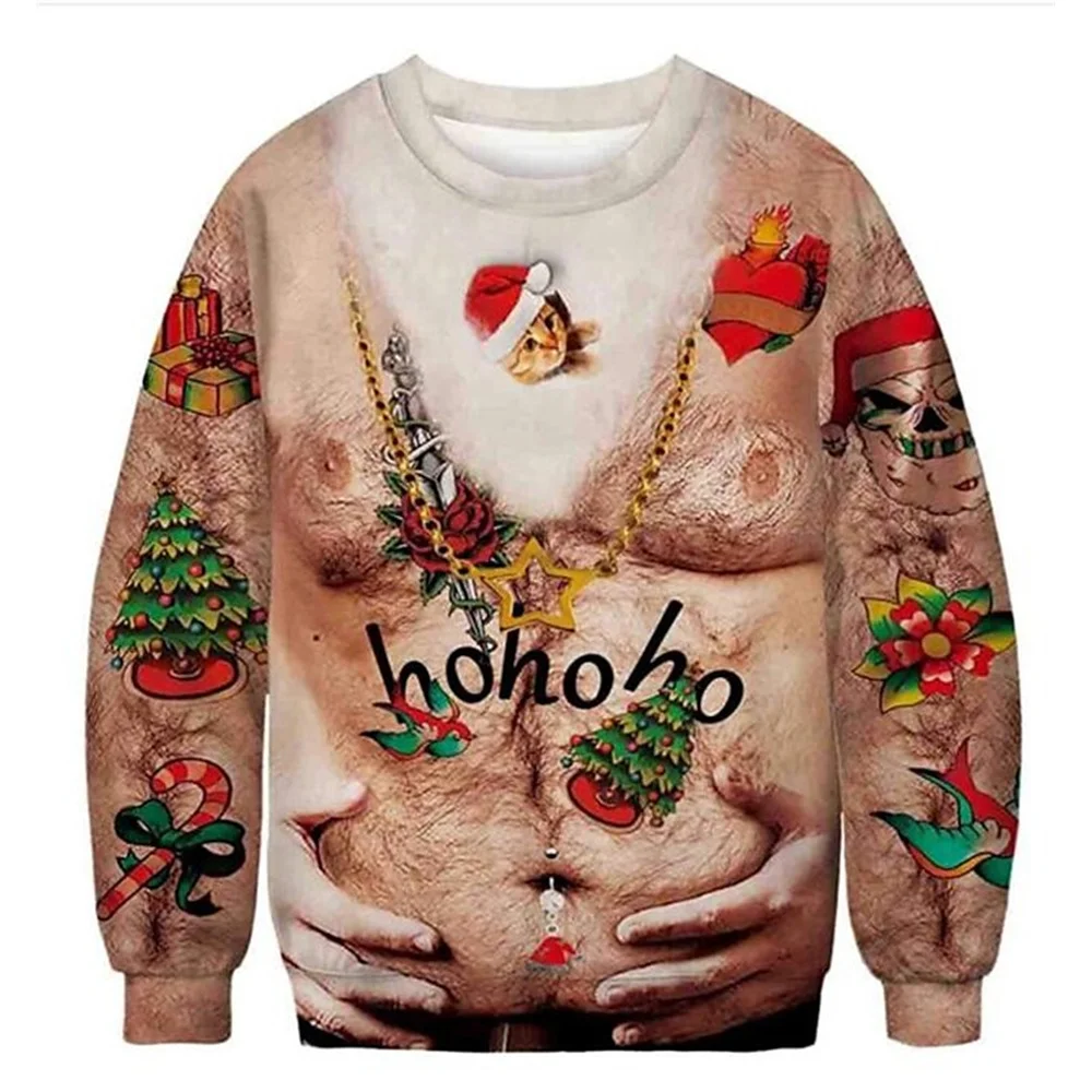 Men Women Ugly Christmas Sweater Funny Humping Reindeer Climax Tacky Christmas Jumpers Tops Couple Holiday Party Xmas Sweatshirt