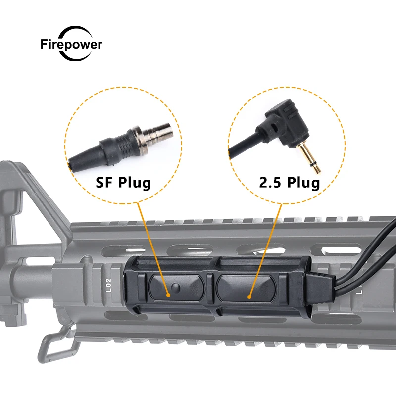 Tactical Remote Dual Switch Surefire M600  M300 PEQ 15 SF 2.5mm Plug Flashlight Hunting Accessories DBAL A2 NGAL MAWL WADSN AR15