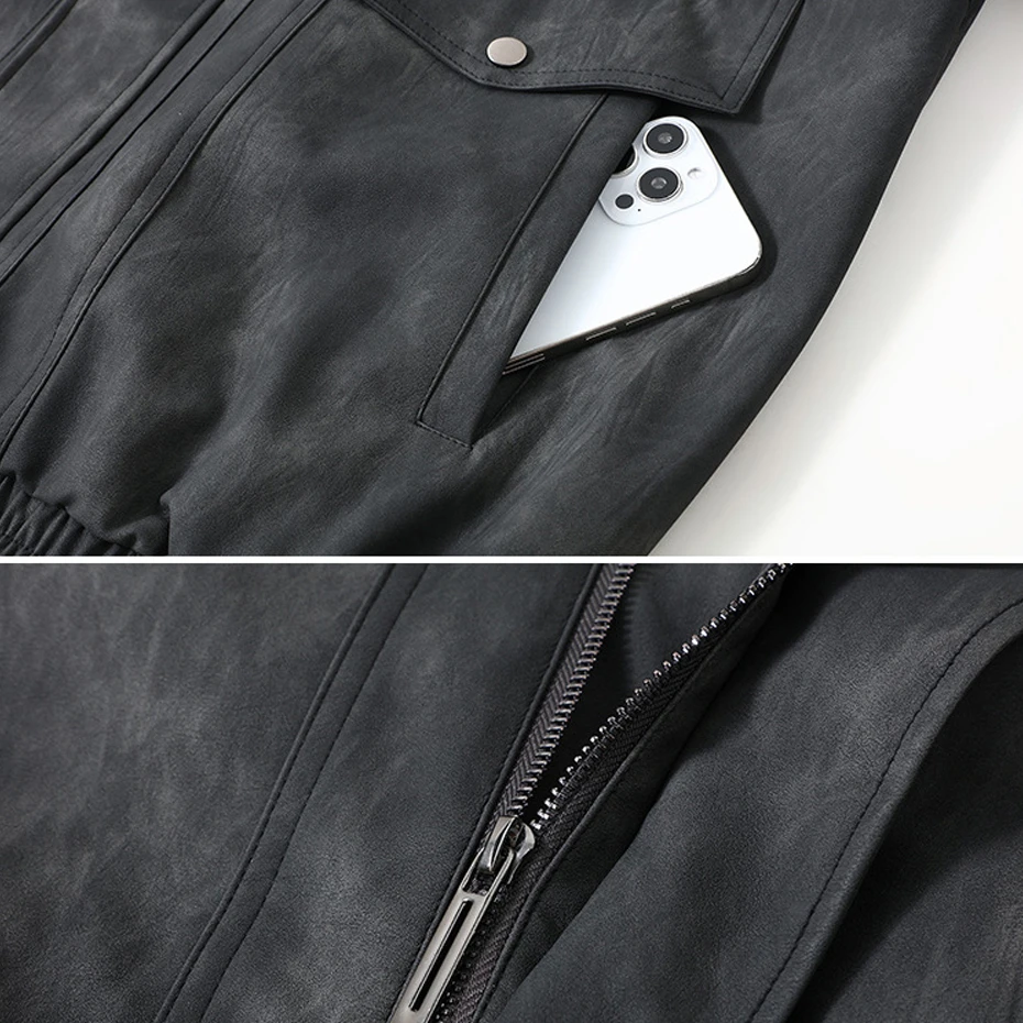 Vintage PU Jacket Men 12XL Plus Size PU Jacket Coat Tie-dye Design Fashion Casual Stand-up Collar PU Coat Male