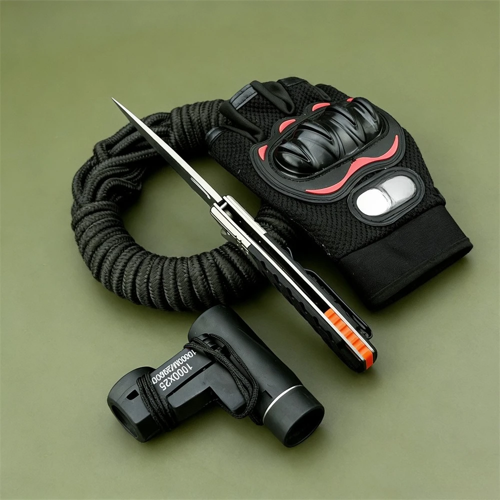 سكين متعدد الأغراض قابل للطي للاستخدام الخارجي بمقبض أسود للصيد والبقاء والتخييم والشواء والمشي لمسافات طويلة الترفيهية والمعدات للاستخدام اليومي #4