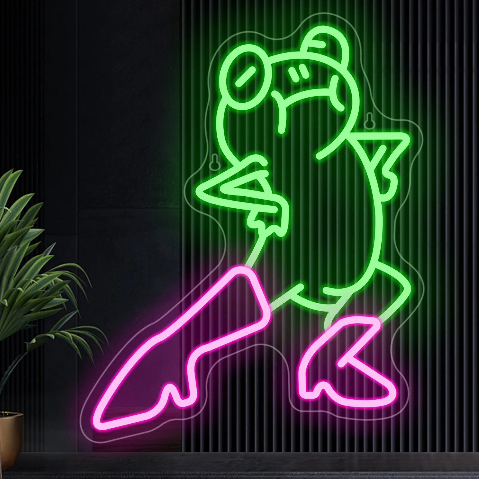 Coole Frosch Neon Led Zeichen Raum Dekoration Kreative Design Dimmbale Wand Dekor Für Schlafzimmer Party Home Bars Club Kinderzimmer Lampe