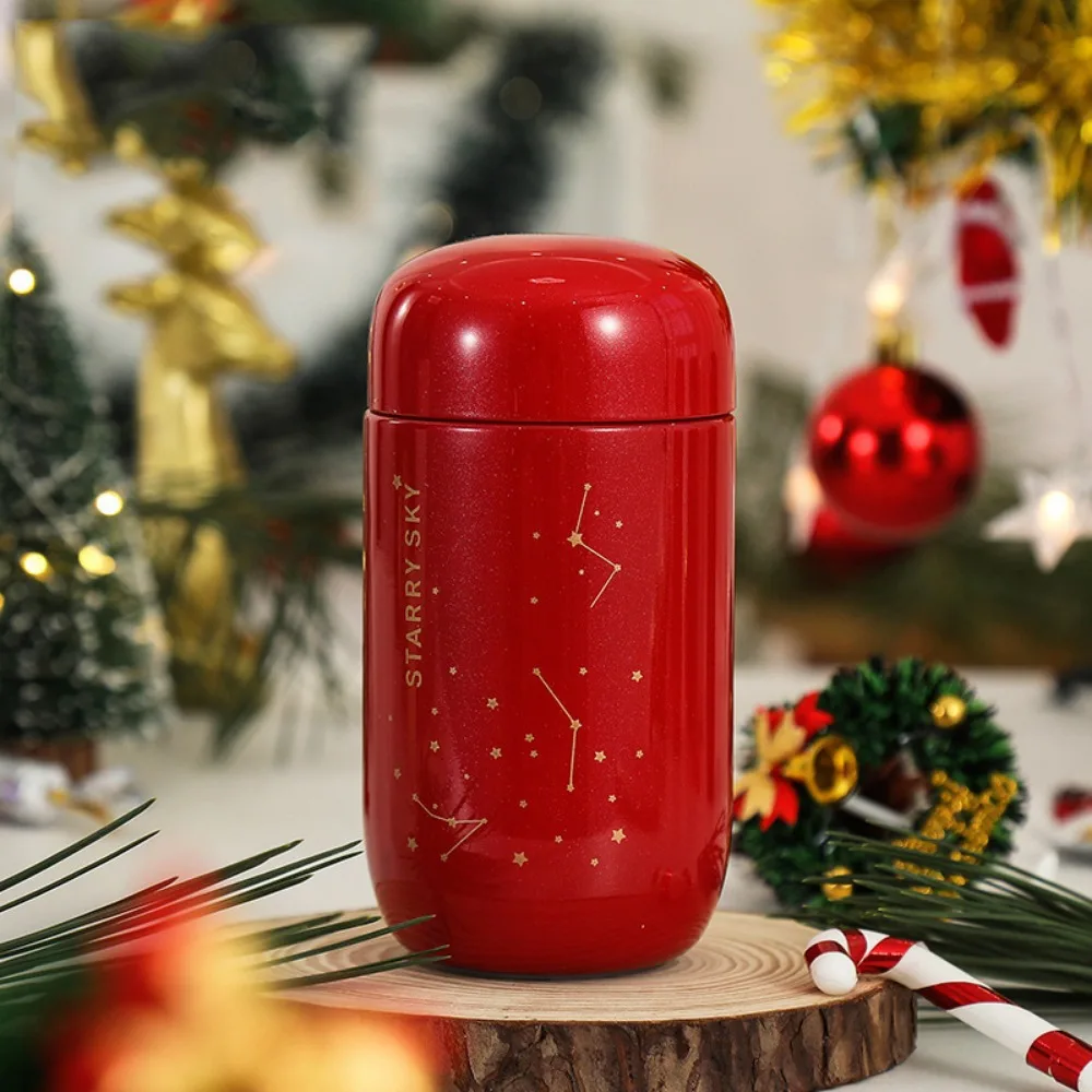 

Сплошной цвет, мини-термос, чашка из нержавеющей стали, звездное небо, портативная термос, герметичная, сохраняет холод и тепло