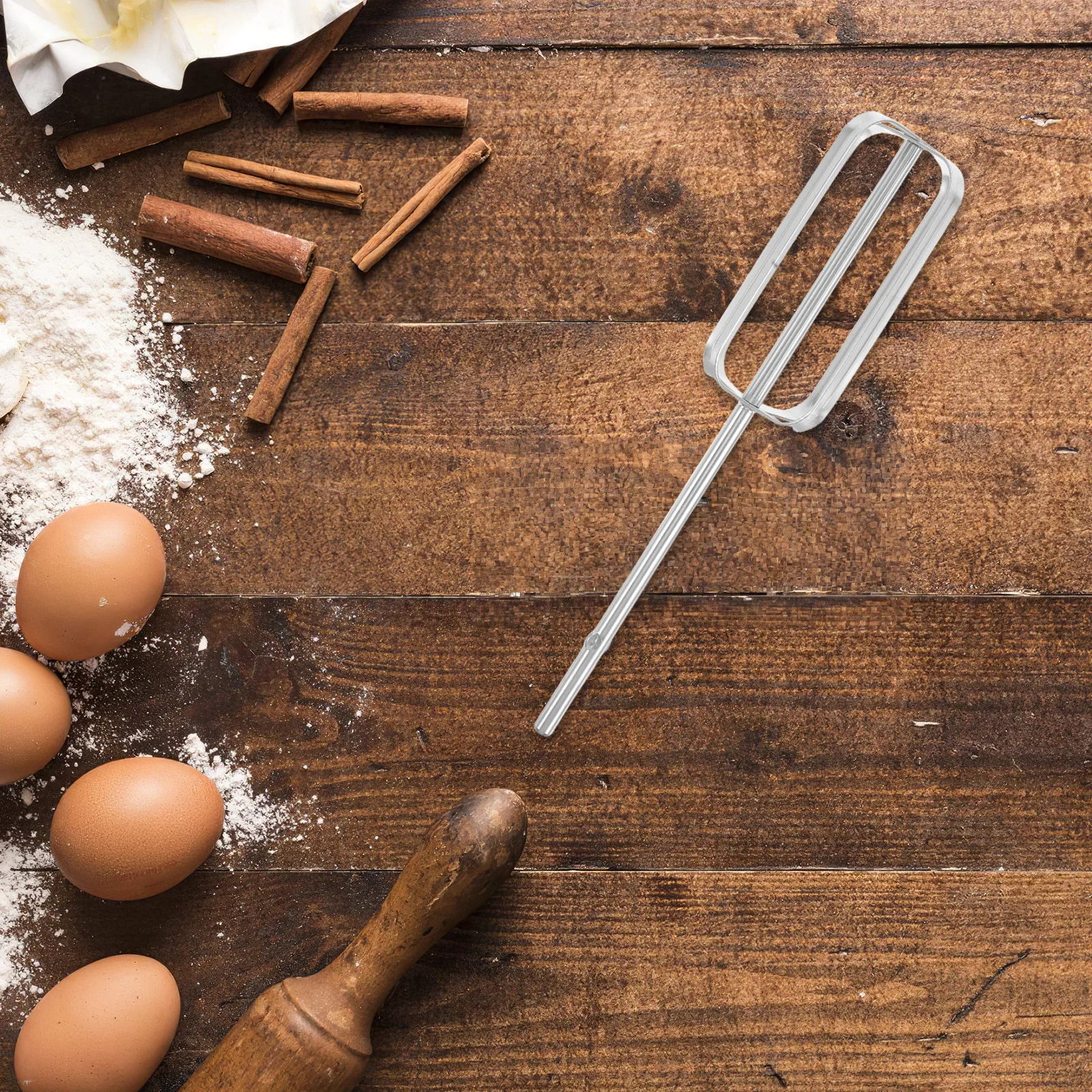 

2Pcs Durable Stainless Steel Thickened Stirring Tool for Kitchen Dough Paste Meat Filling Electric Drill