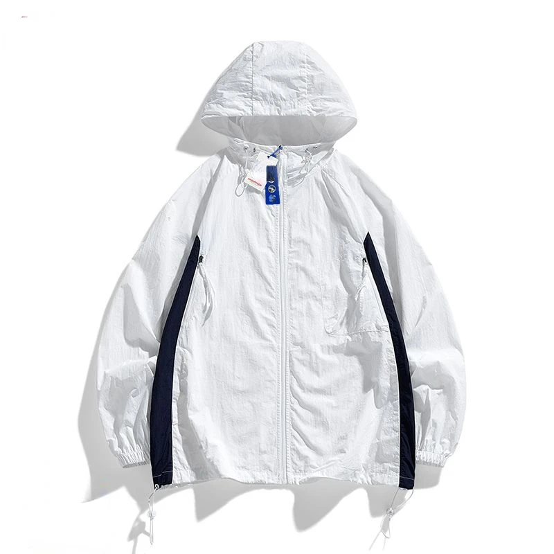 M-8XL Big Size Zipper Sweatshirt Hooded Jacket Men Summer Sun Protection Clothing Lightweight Outdoor Sportswear Long Sleeve New