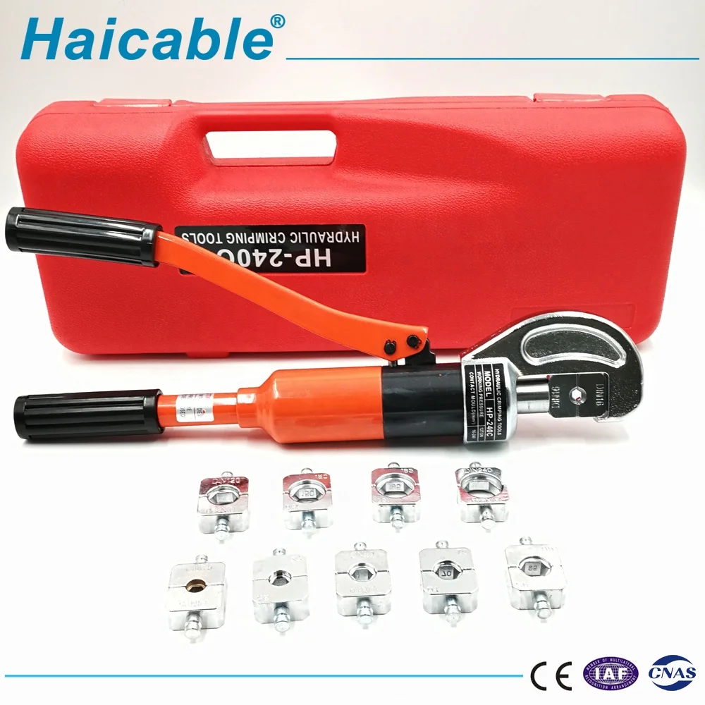 Hydraulic C shape crimping tool hardened Chrome Vanadium plated Dies Stainless steel wire rope crimper