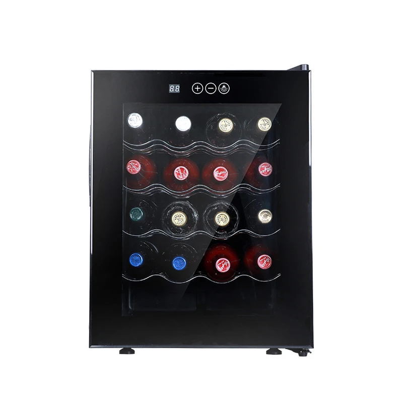 

Electric Wine Cooler Compact Electric Wine Cooler Fridge Cabinet 12 Bottle Capacity Glass Door Beverage Chiller Outdoor Wine Ref