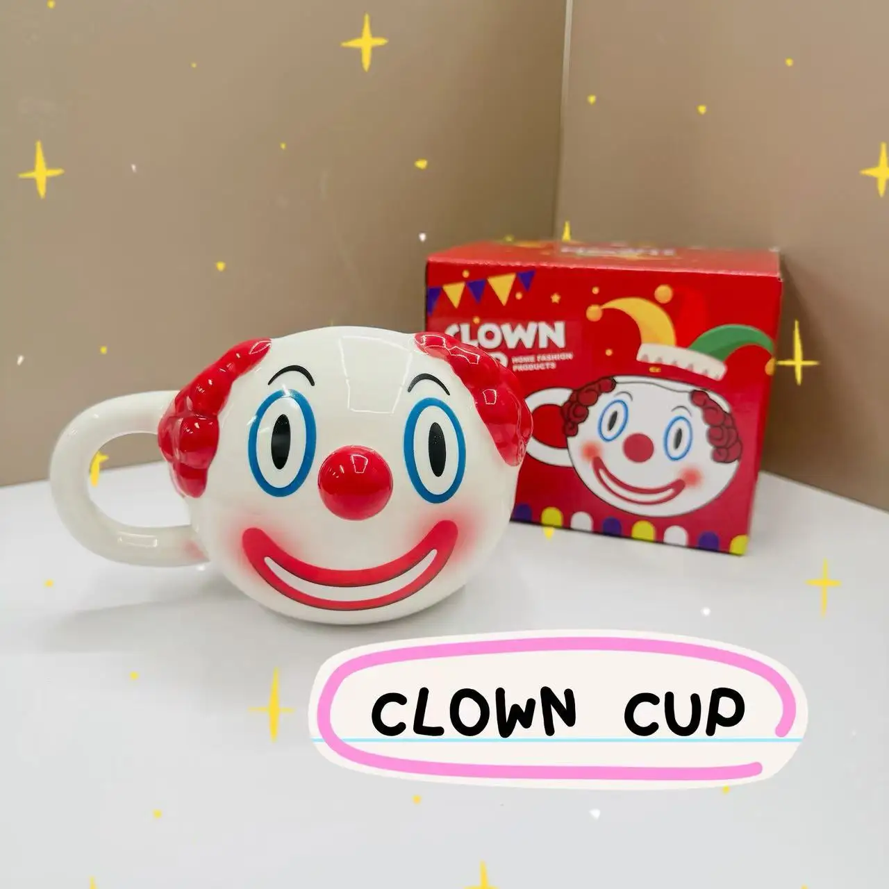 

Clown mug birthday holiday gift funny cute water cup coffee cup creative home decoration