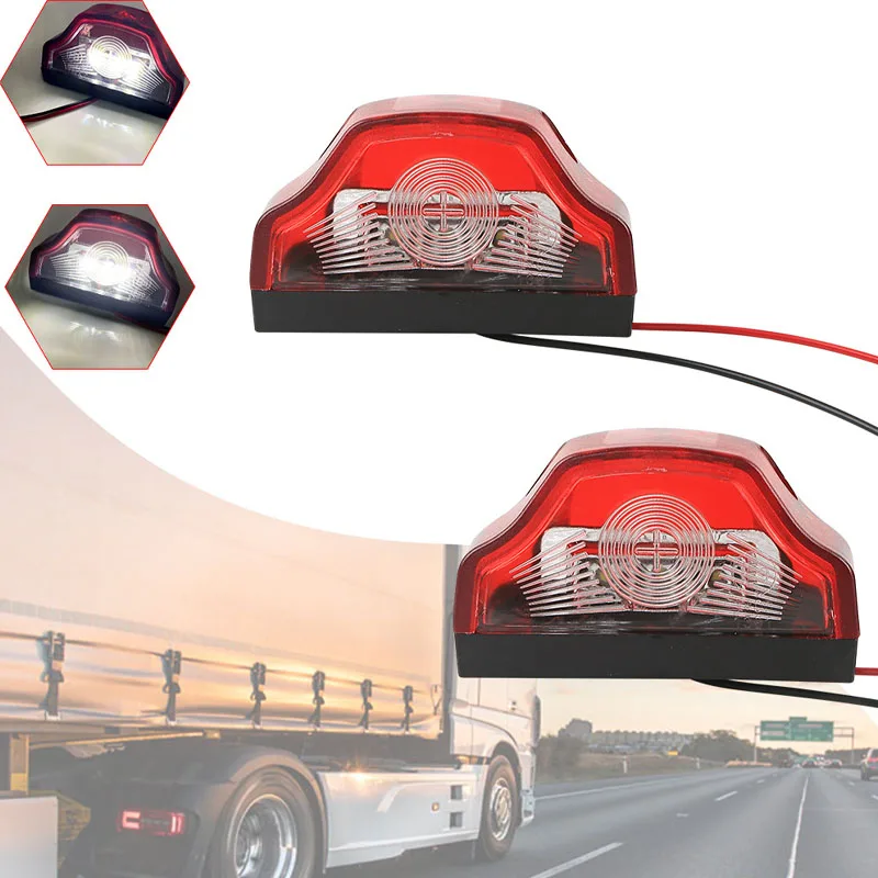 KOOJN 2PCS Truck License Plate Light Truck Trailer 12V Car Foggy Night Warning License Plate Light White Light Portable