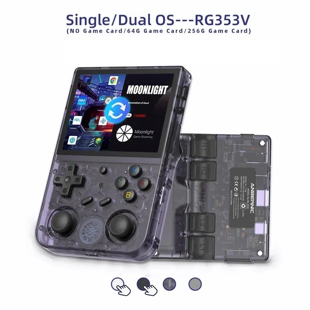 RG353V Handheld Game Console 3.5inch IPS OCA Full Fit Screen RK3566 20Simulator Bluetooth WiFi Android Linux OS Game machine