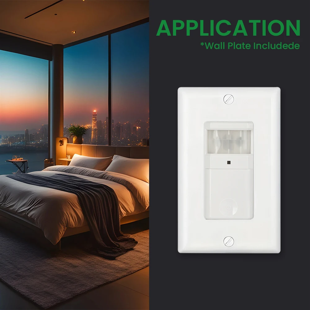 CILIA PIR motion sensor light switch in the wall, multi-view occupation sensor switch, sensor switch needs neutral line