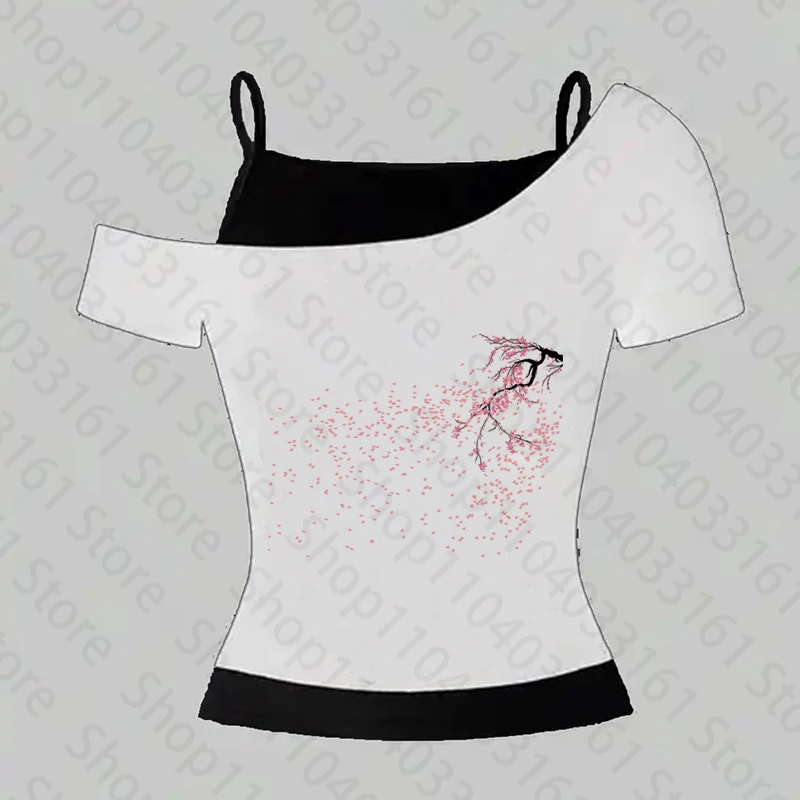 Aesthetic Gothic Punk Baby Tee Vintage Street Women Graphics Print Grunge T-shirt Y2k Clothes Cute Slim Crop Tops shirt Slim Emo