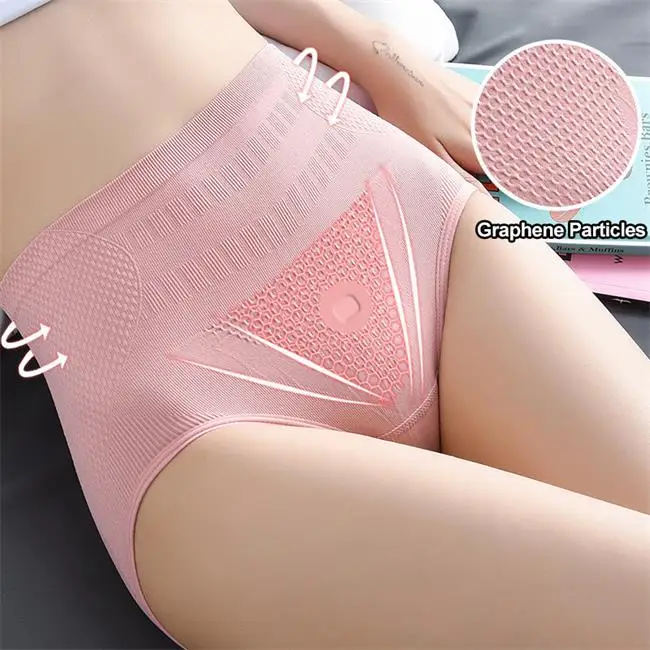 Graphene Honeycomb Firming Vaginal Panties High Waist Panties Women Seamless Slimming Tummy Control Briefs Sexy Plus Size Shaper