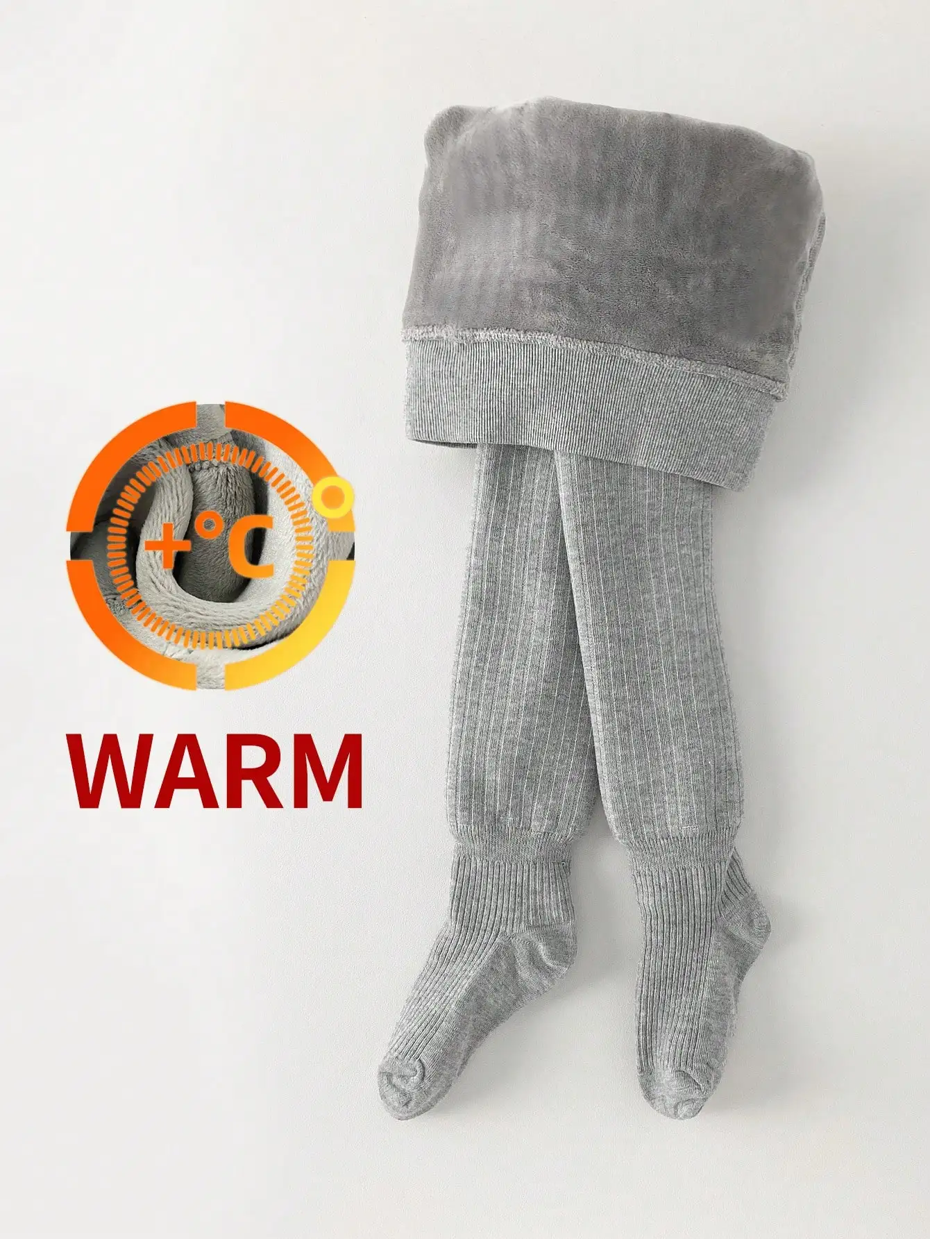 

Warm Thermal Lined Stirrup Tights for Girls, Winter Ribbed Leggings with Fleece Interior, Soft & Cozy Toddler Stockings