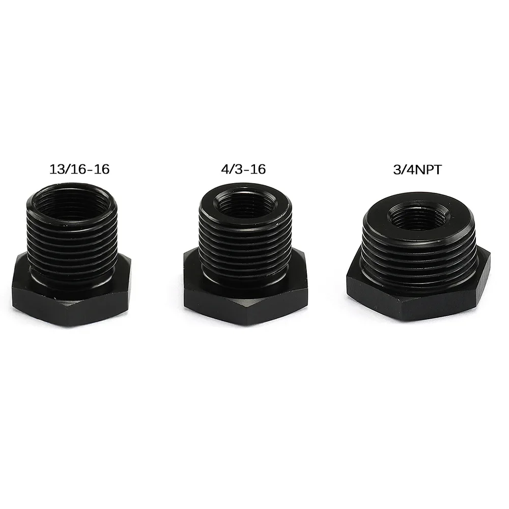 Automotive Threaded Oil Filter Adapter Black Aluminum Black