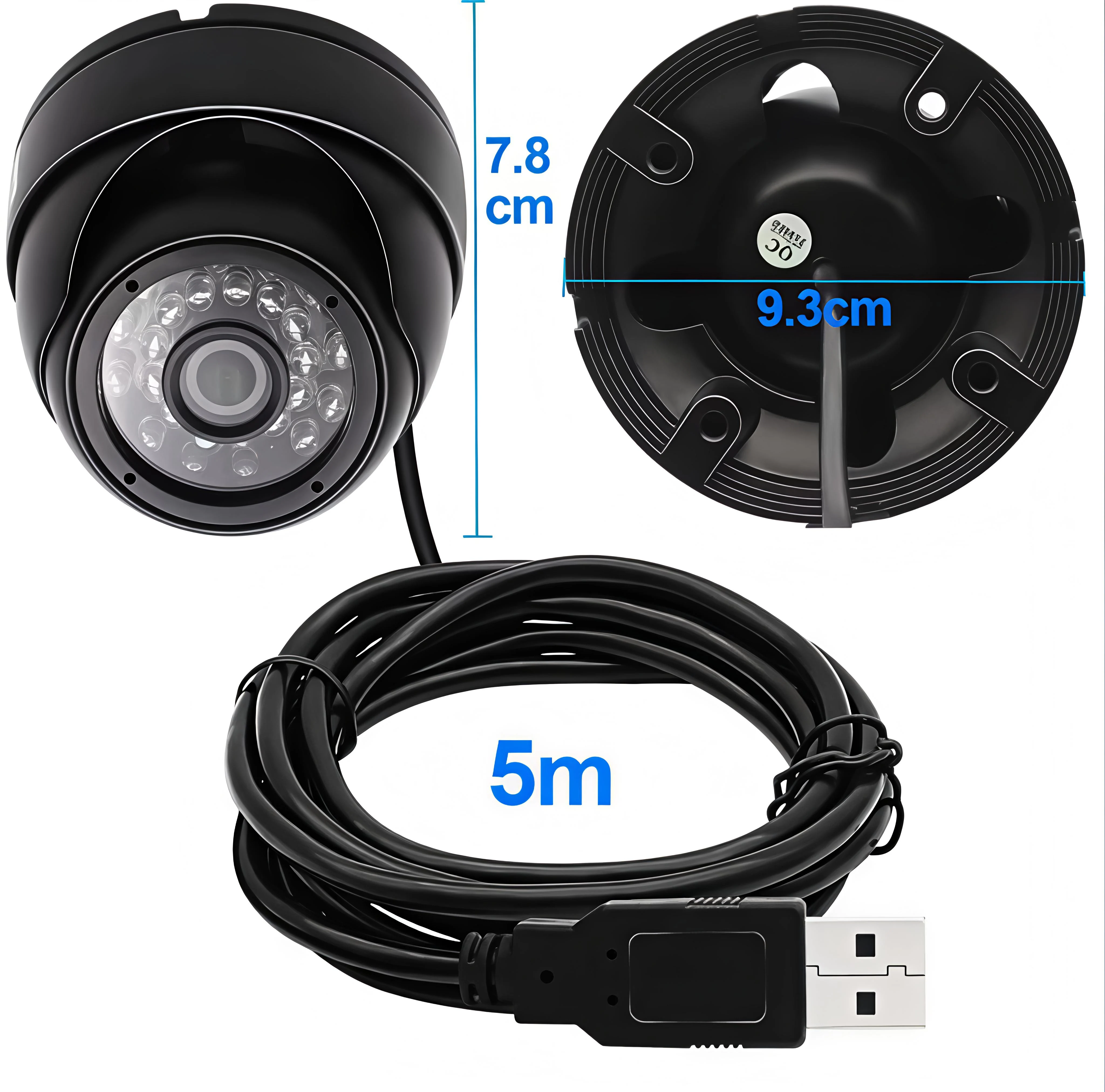 ELP 1080P 30fps H.264 USB Camera Day&Night Vision IR Dome Webcam UVC Mini Camera for Security Industrial Monitor