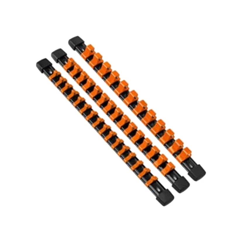 Baru 3 Buah Set Pengatur Soket, Rel Tempat Soket untuk Klip 1/4 "3/8"