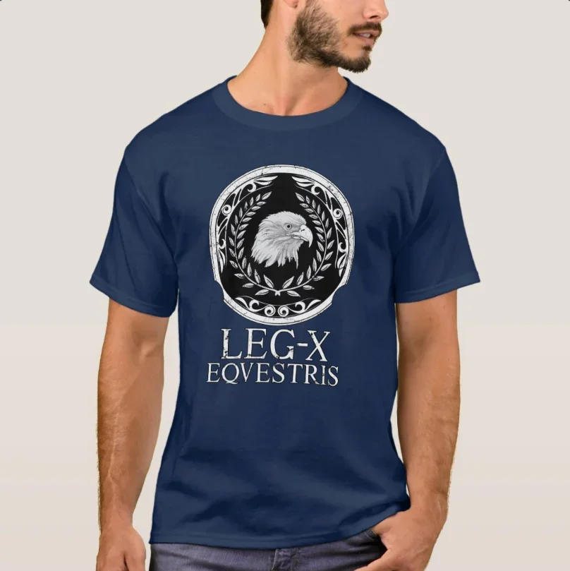 Legio X Equestris Roman 10th Legion Eagle Concept Shield Emblem T-Shirt 100% Cotton O-Neck Short Sleeve Casual Mens T-shirt