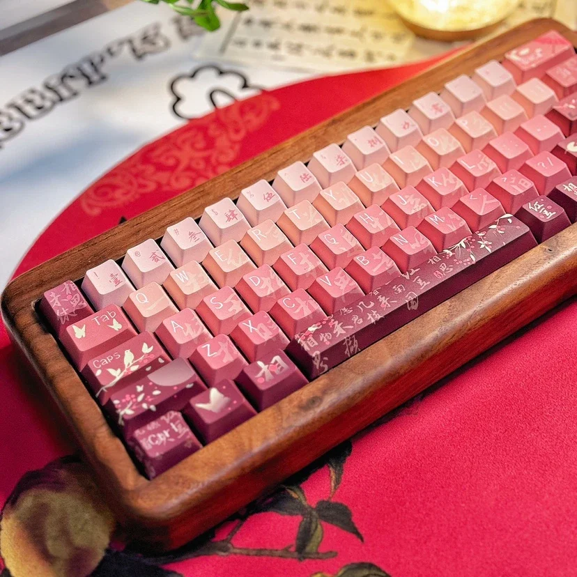 Acacia red bean tears keycap five-sided hot sublimation original height PBT antique style adapted mechanical keyboard