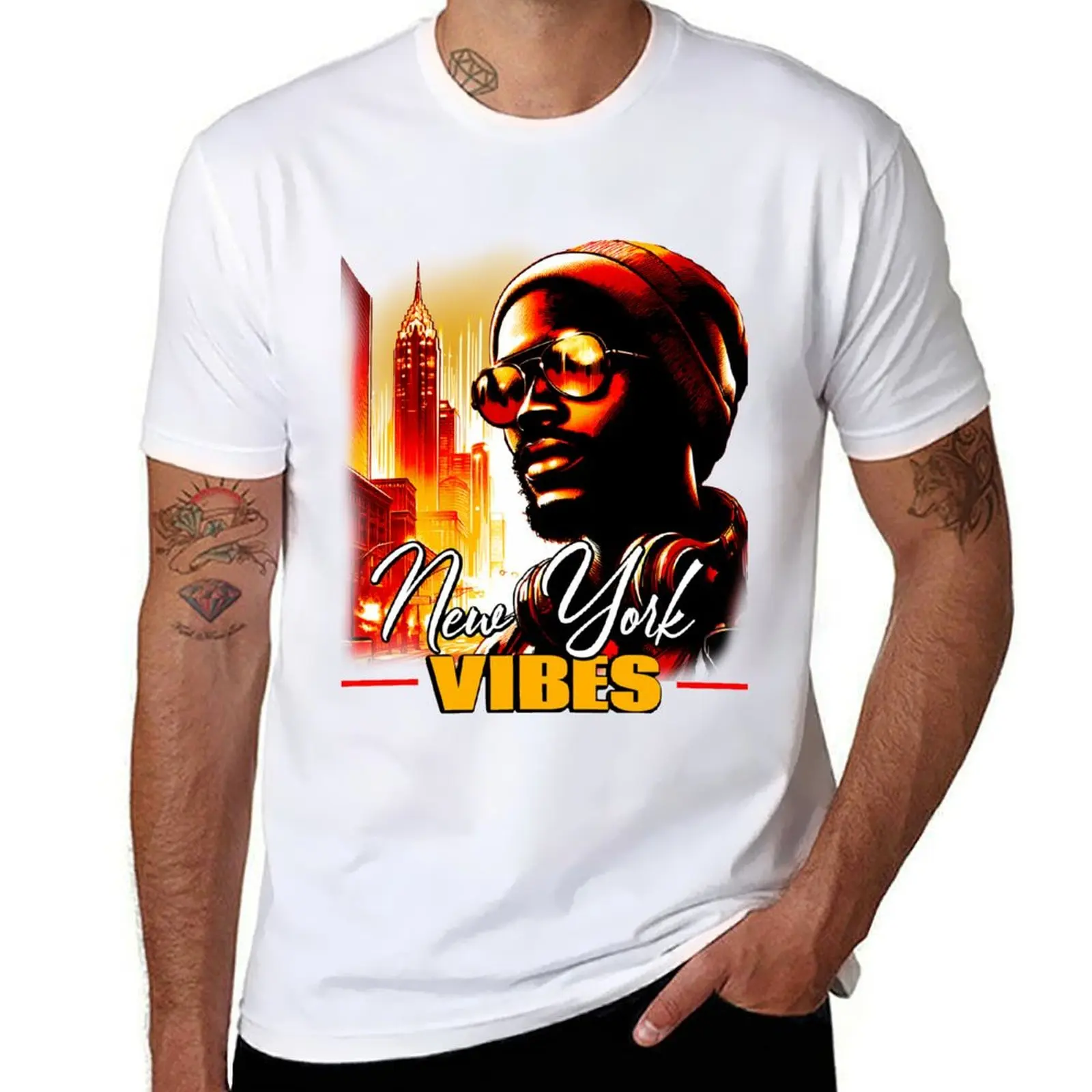 

New York vibes retro T-Shirt man t shirt cotton t shirt man casual T-Shirt
