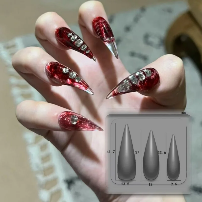 1-teilige Silikon-Nagelkunstform zum Selbermachen, transparente Form der Tiefsee-Serie, lange, kurze Drachenklaue, Nagelkunstform
