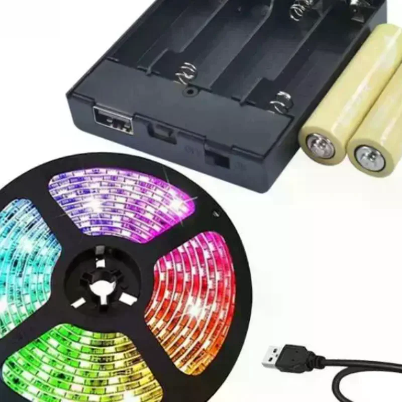 1Pc Portable Mini 4AA Battery Holder USB Power Supply Box Case for LED Strip Light Accessories