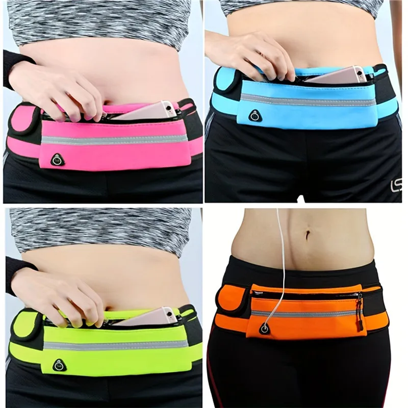 Tas Pinggang untuk Fitness lari luar ruangan, tas pinggang ultra-tipis, tas ponsel olahraga, dompet koin, tas ponsel pas tahan air