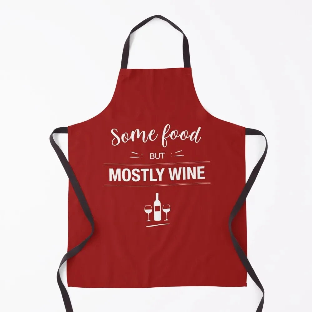 

Some Food but Mostly Wine illustration Apron men Kitchen Apras For Women Barber Art Apron