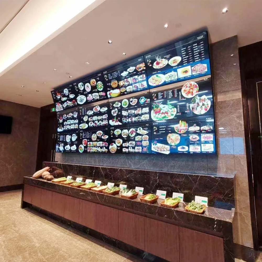 32 Inch Indoor Hanging Lcd Display Advertising Mounted Menu Board For Restaurant Remote Control Digital Signage