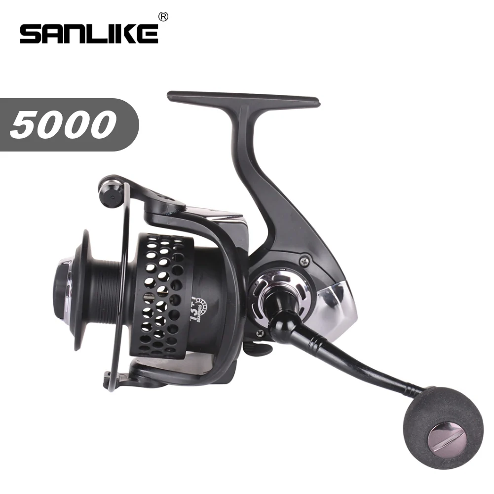 

SANLIKE 8KG Max Drag Fishing Reel 5.2:1 Double-bearing EVA Handle Metal Spool Body Handle Spinning Saltwater Reel Fishing Tools