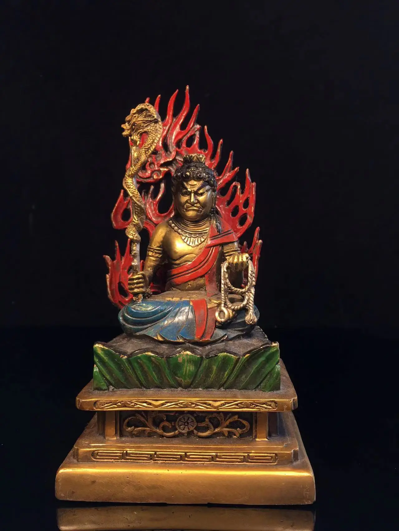 

Old copper Tibetan MING KING Buddha statue,Hand-painted, Free shipping