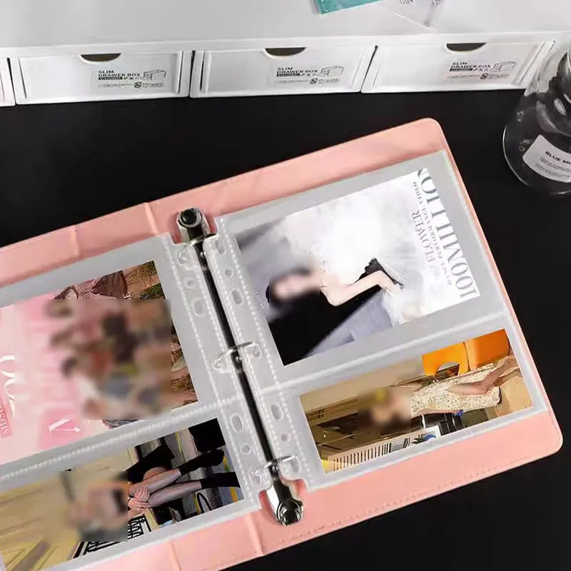 20pcs/Lot A5 Binder Sleeves Binder Photo Card Inner Pages Notebook Inner Page 2 Pockets Collect Book  Office School Supplies