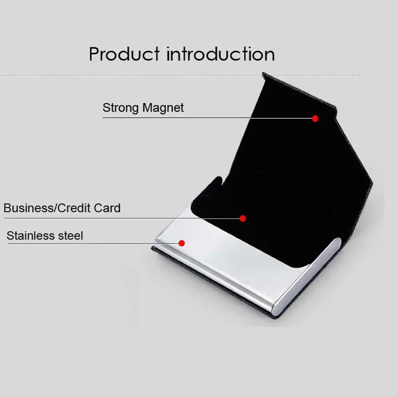 New Women Credit Card Holder With Magnet Cover Metal Men's Business ID Card Case Box