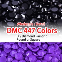DMC 447 Colors Full Wholesale Round/Square Drills Rhinestone 5D diy Diamond Painting Sale Full Stone Bead Accessory by numbers