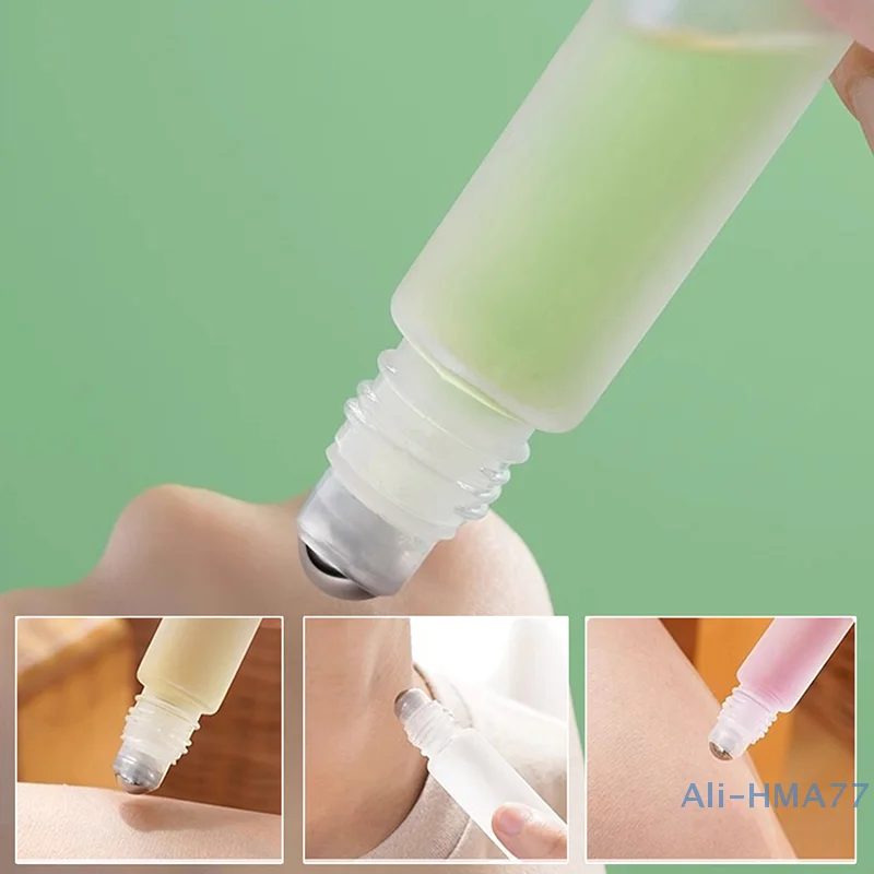 1 Pcs 10 ML Thin Clear Plastic Roll On Bottle Sample Test Essential Oil Vials With Roller Metal Ball