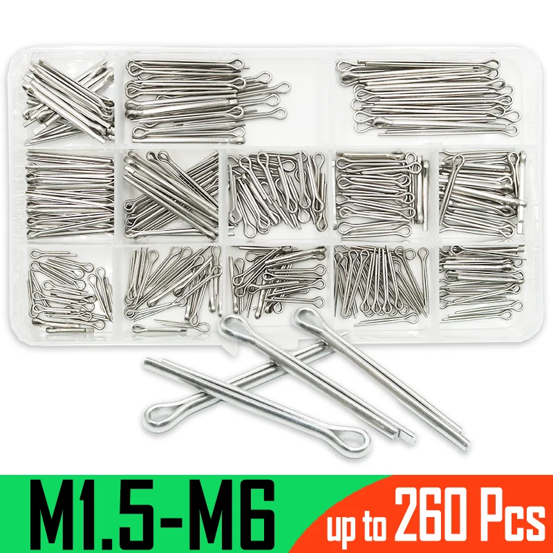 

304 Stainless Steel Cotter Pin M2 M2.5 M3 M4 M5 M6 U Shape Type Spring Hair Pins Split Clamp Open Elastic Tractor Pin for Car