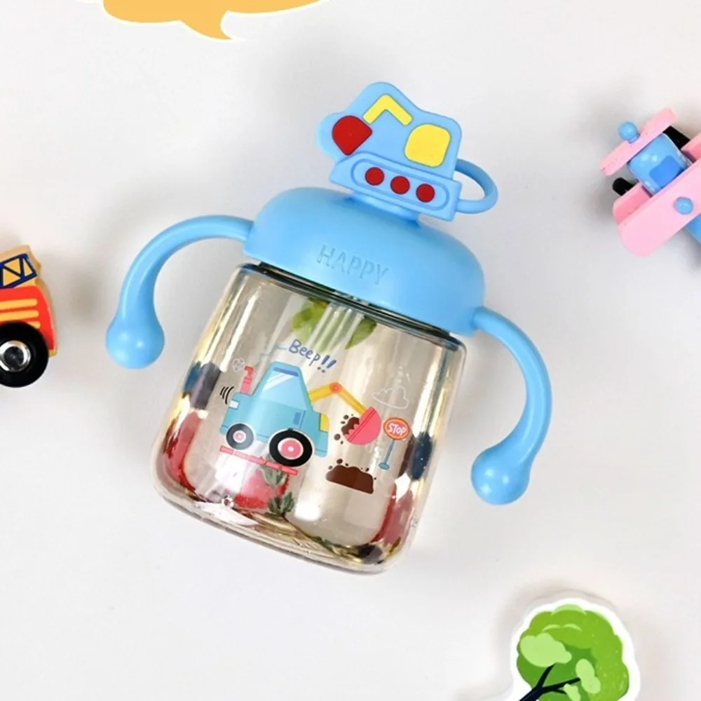 

Портативная мультяшная детская бутылочка для кормления с соломинкой, 350 мл, детская чашка для питья, устойчивая к падению, широкий калибр, чашка для молока для малышей, детская